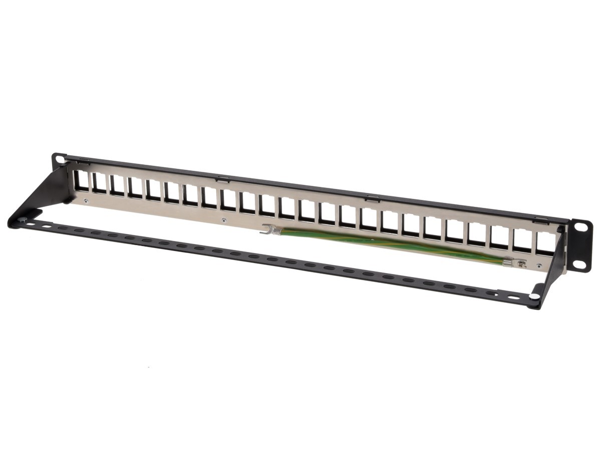 Monoprice 24-port Blank Keystone Shielded Network Patch Panel 1U UL Listed (TAA)