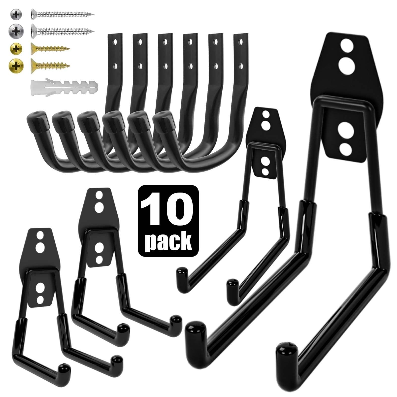 10 Pack Garage Hooks, Bike Hooks for Garage, Garage Hooks Heavy Duty, Garage ...