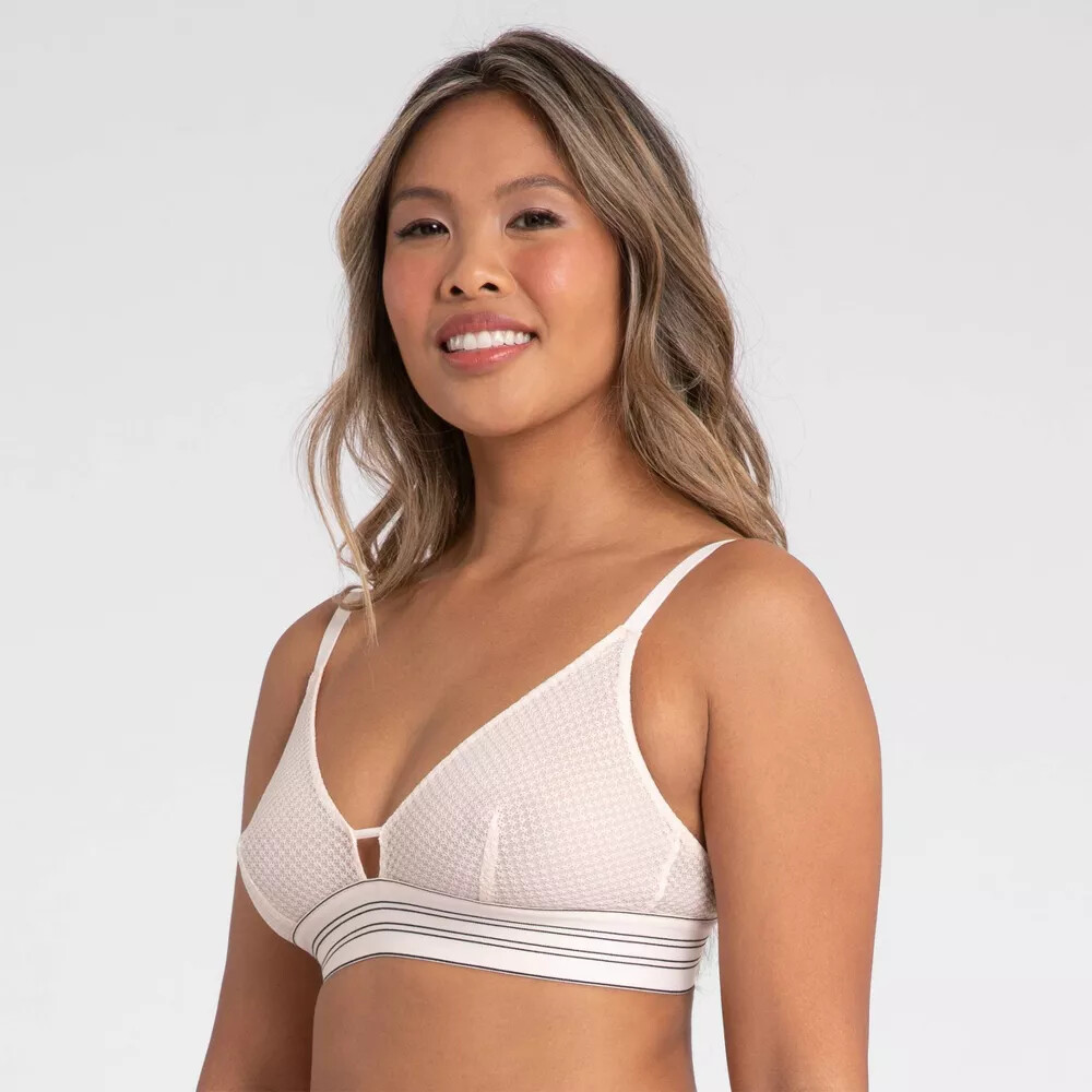 All You LIVELY Women's Geo Lace Bralette No Wire Bra Soft Pink Choose Size ADR30