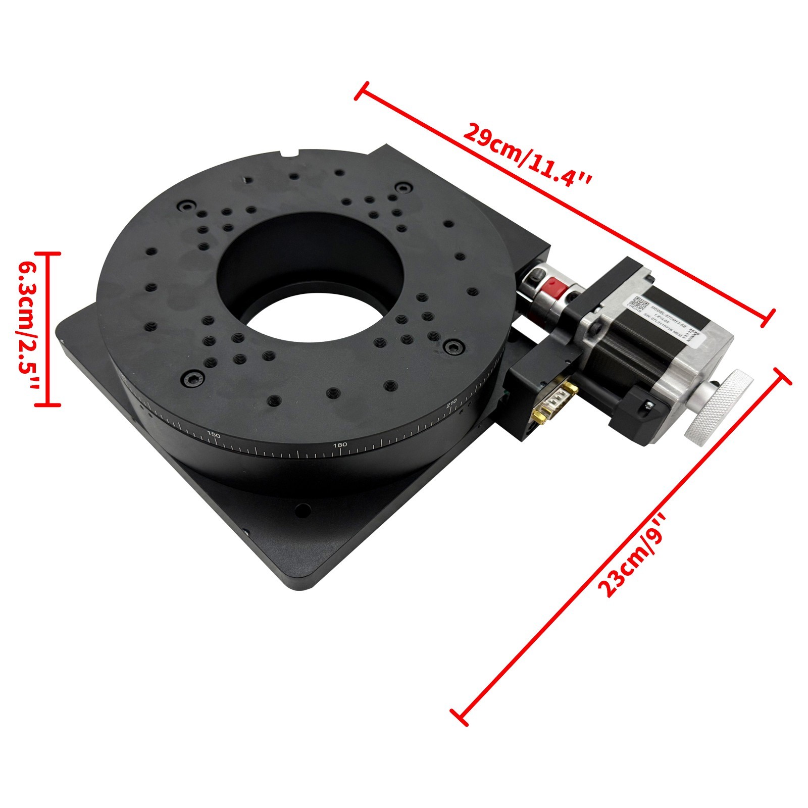 Two-Phase Stepper Driver Motorized Precision Rotary Table Worm Gear Drive