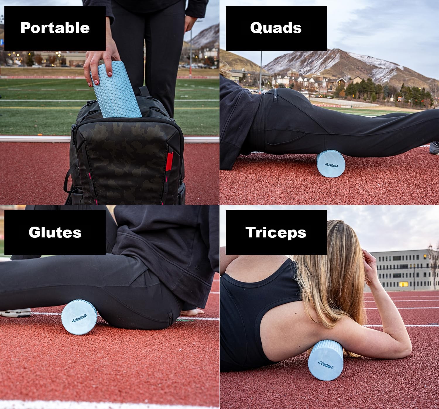 8 Inch Light Blue Medium Density Foam Massage Roller Trigger Point Muscle Roller
