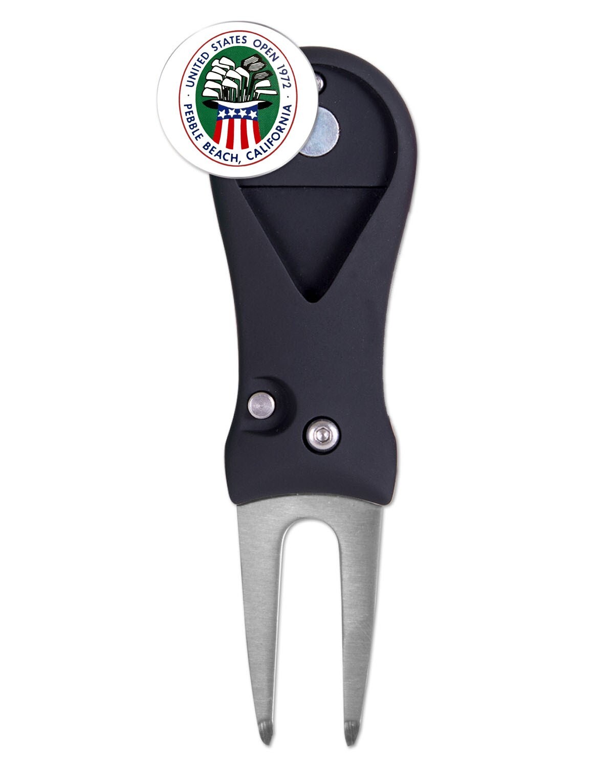 1972 US Open Pebble Beach Golf Ball Marker w/ Switchblade Divot Tool
