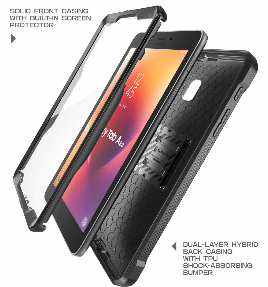 Samsung Galaxy Tab A 8.0 Case FullBody Cover Builtin Protector & Kickstand