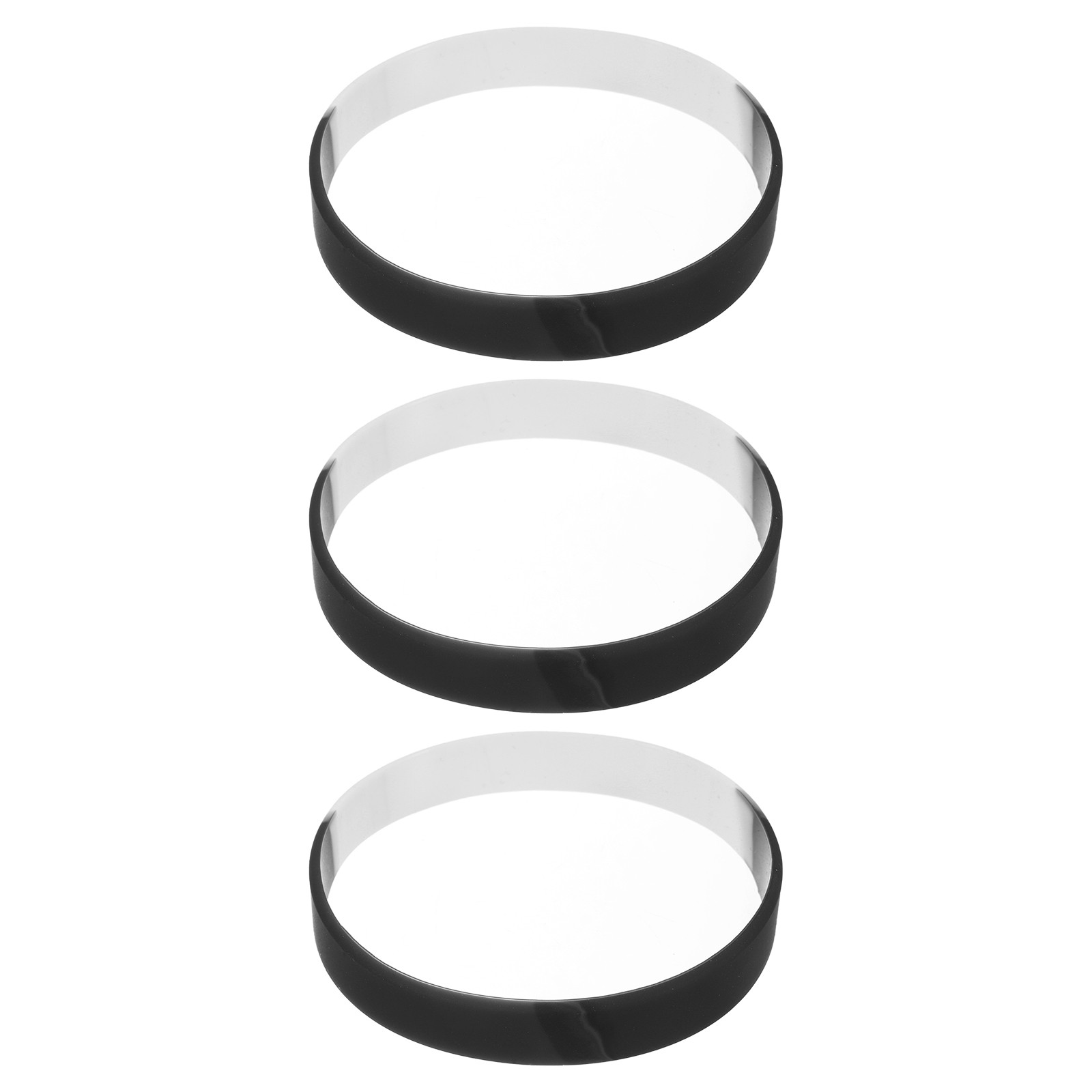 3Pcs Bracelets Wristbands 1/2 Inch Width 8" Length Black Segmented