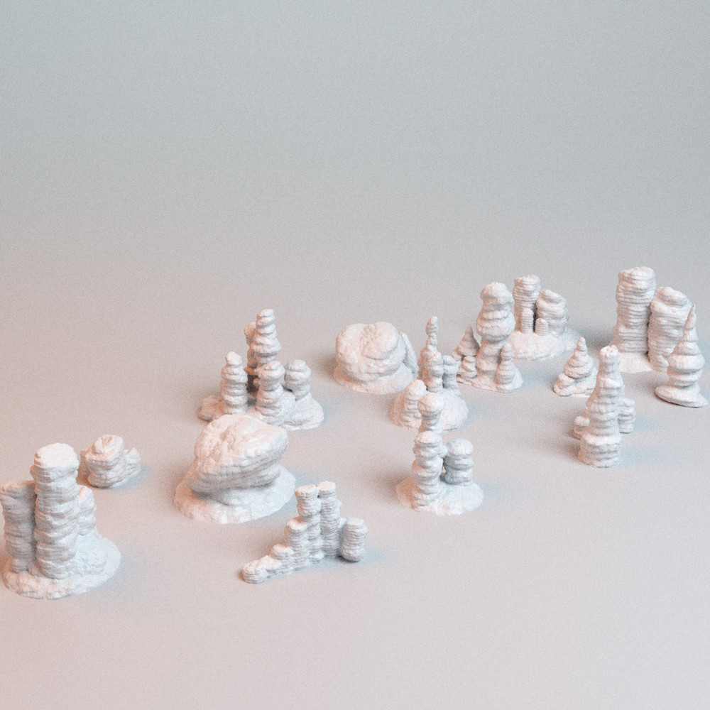 28mm Sci-Fi Canyon Rock Formations 15 Piece Terrain Set Marvel Crisis Protocol