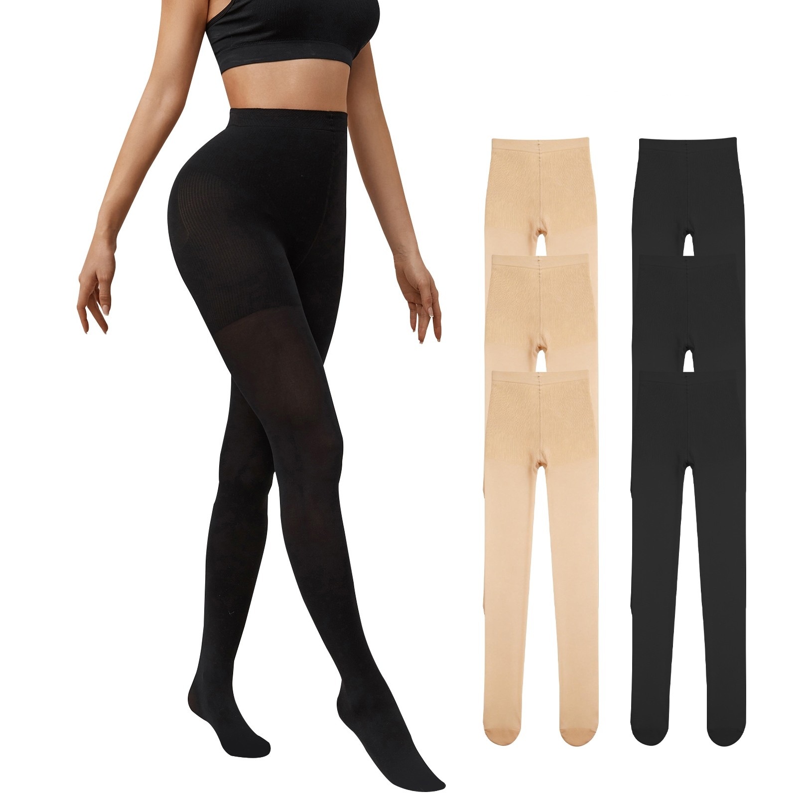 Women Compression Pantyhose Shaping Tights 15-20mmHg Support Opaque Stockings