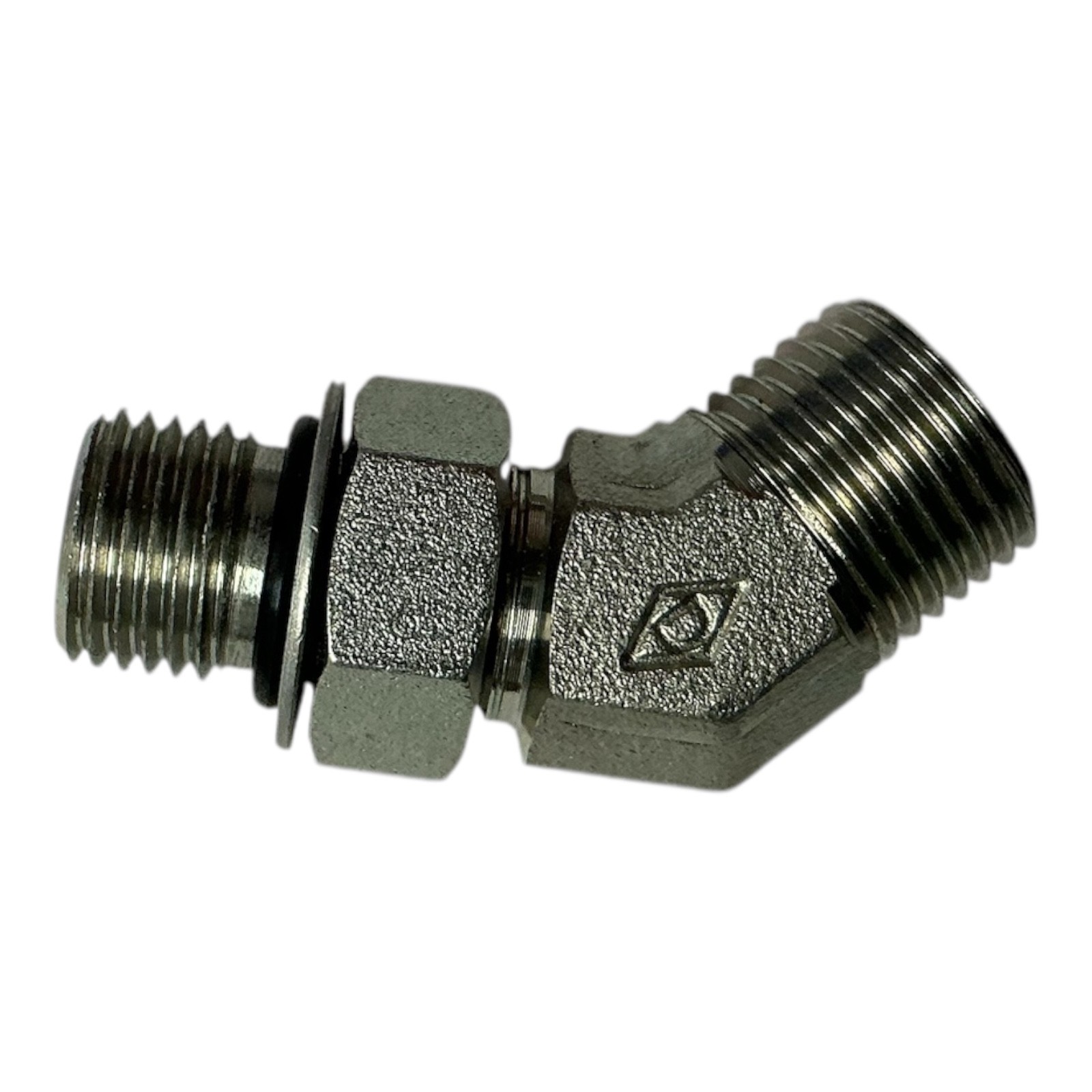 Eaton Aeroquip FF2068T0606S 45 Deg Hydraulic Adapter 3/8 ORFS x 3/8 ORB Steel