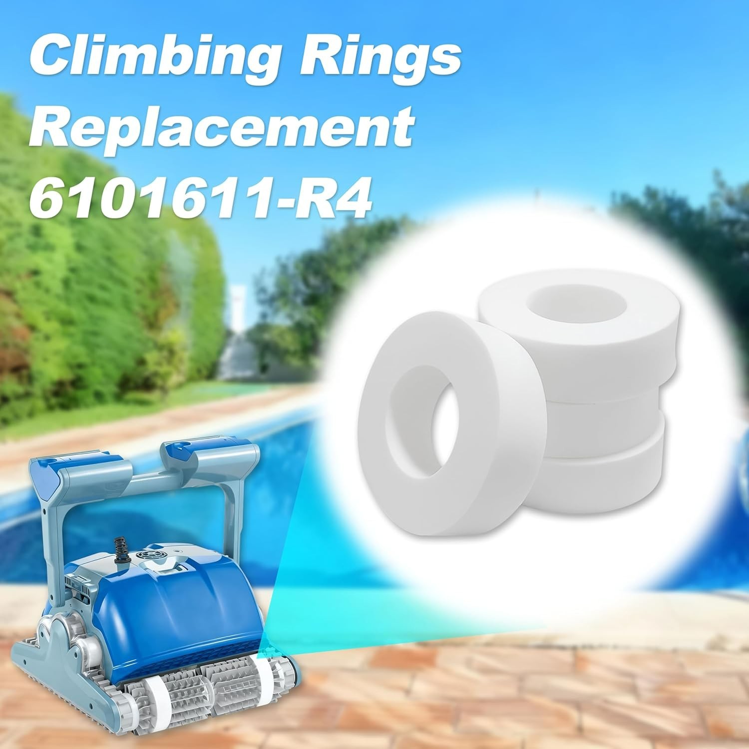 Replacement Climbing Rings for Maytronics Dolphin 6101611-R4 - 4 Pack