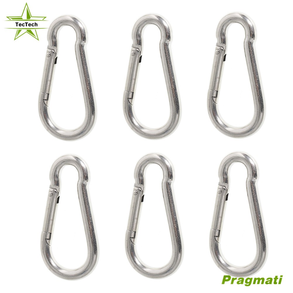 High Quality 304 Stainless Steel 440 Lbs Spring Snap Hook Carabiner Clips 6 PCS