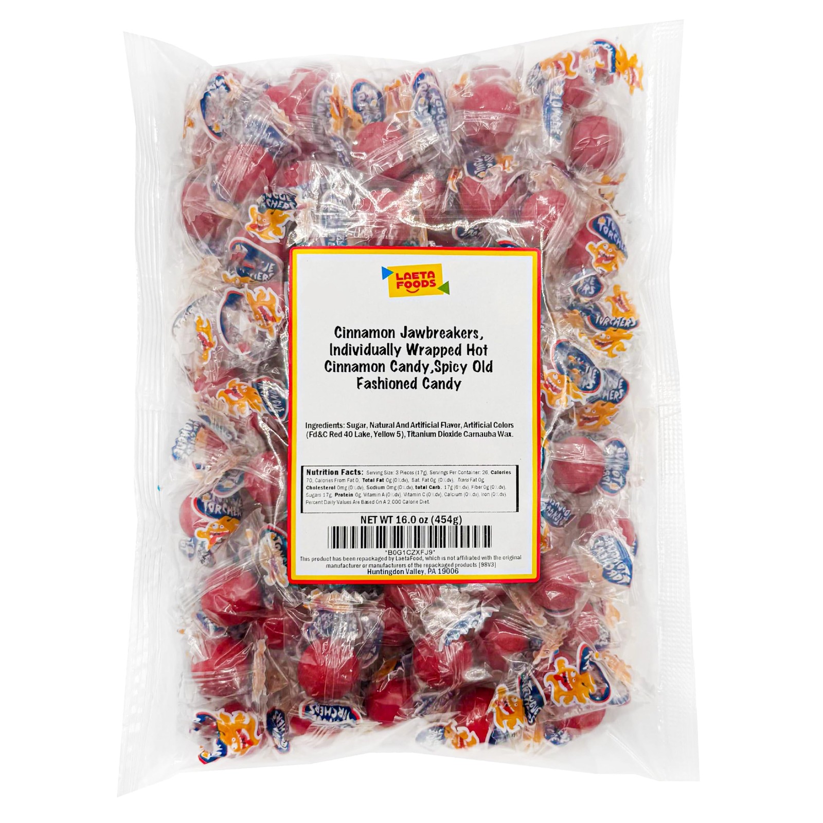 Cinnamon Jawbreakers | 1 Pound Bag | Individually Wrapped Hot Cinnamon Candy ...