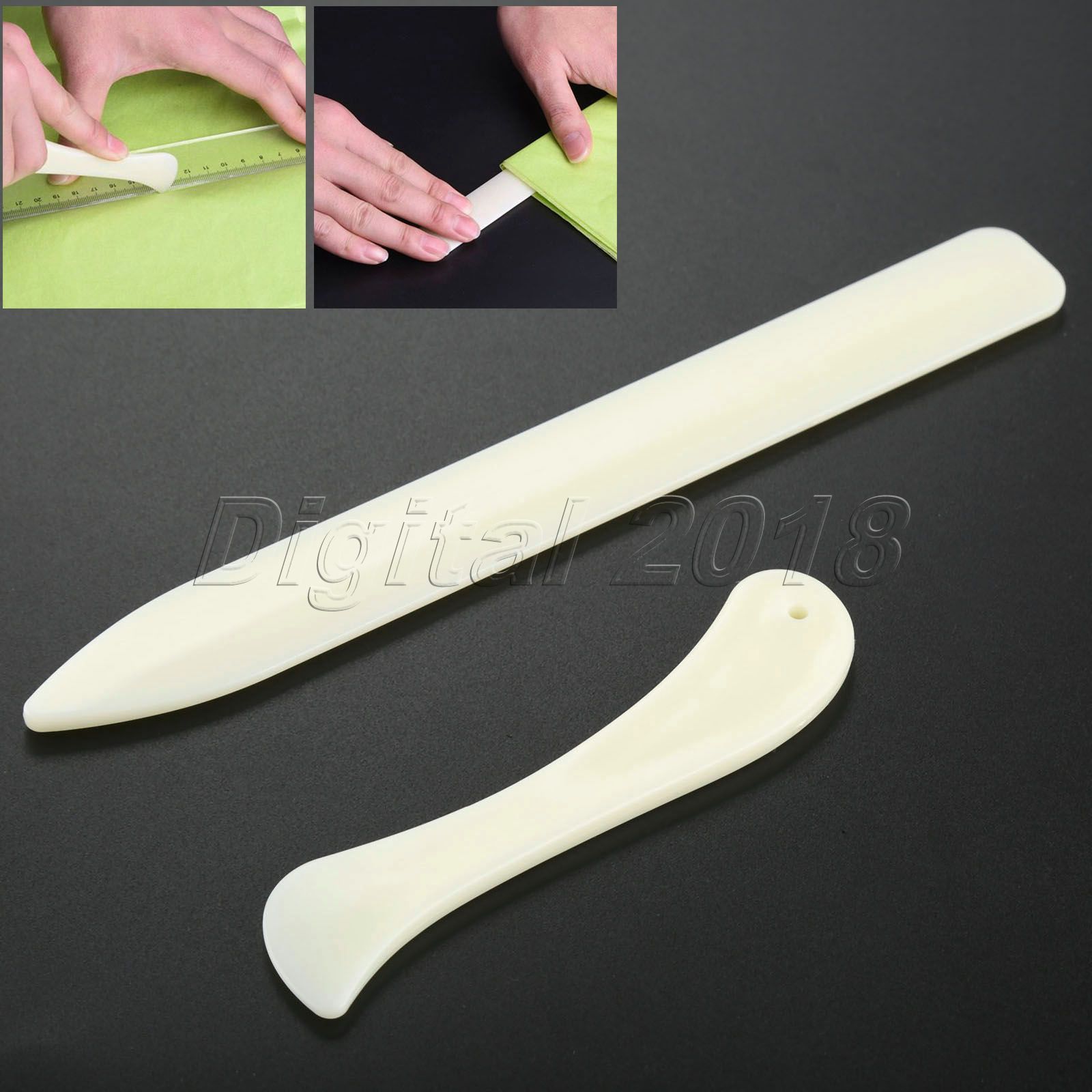 2Pcs Natural Bone Folder Creaser Scoring Folding Creasing Paper Leather Crafts