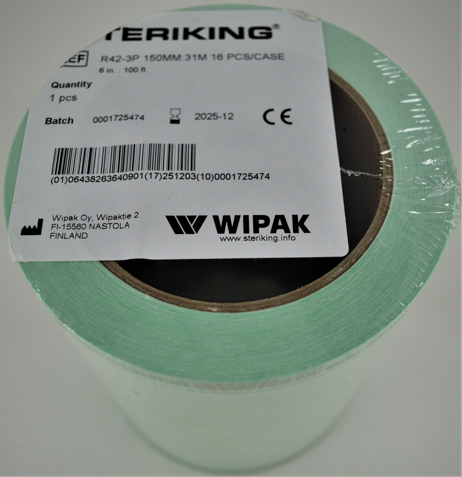 Wipak Steriking R42-3P  6in x 100ft Heat-Sealable Sterilization Roll