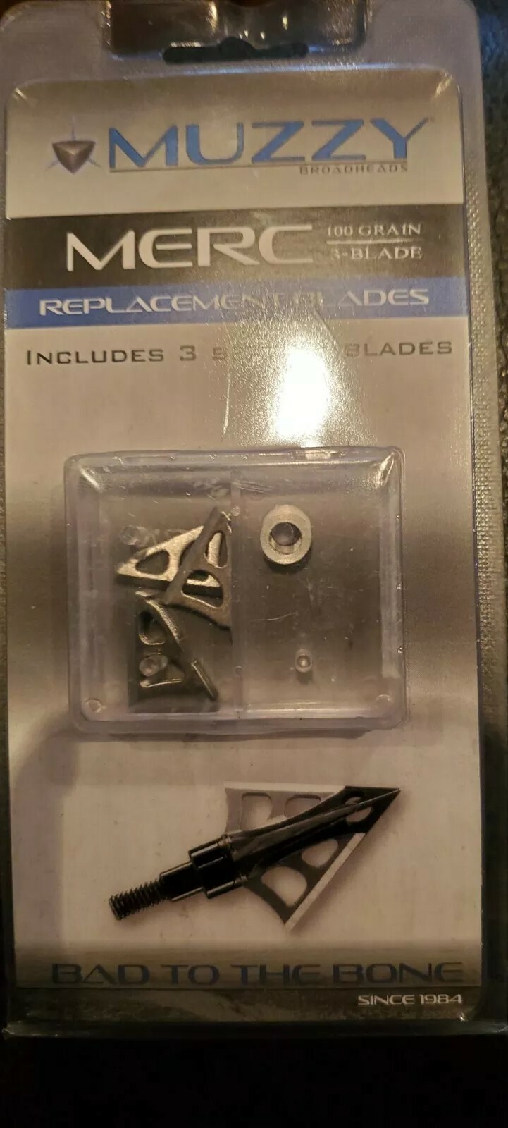 Muzzy Merc Replacement Arrow/Bolt Fixed Broadheads Blades 381 Bow 100 Grain