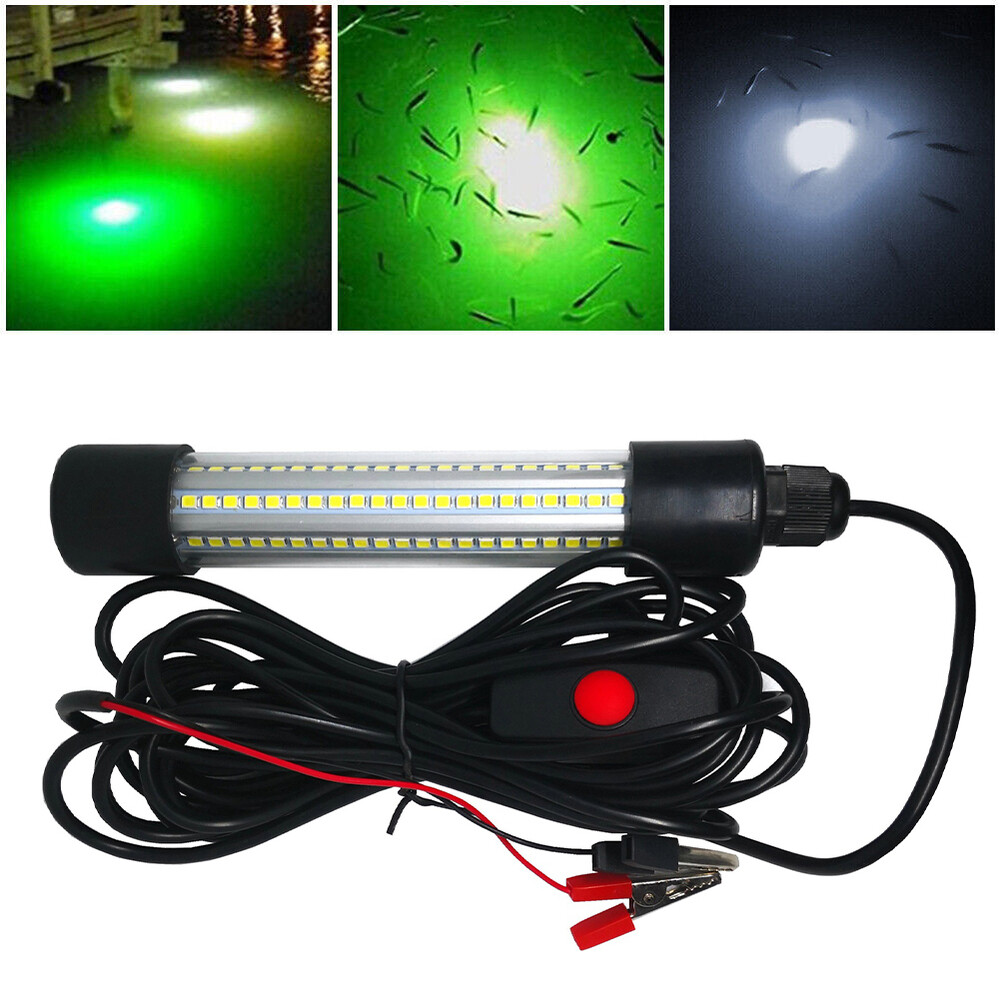 12V LED Fishing Light Underwater Green Submersible Crappie Shad Squid Night Lamp
