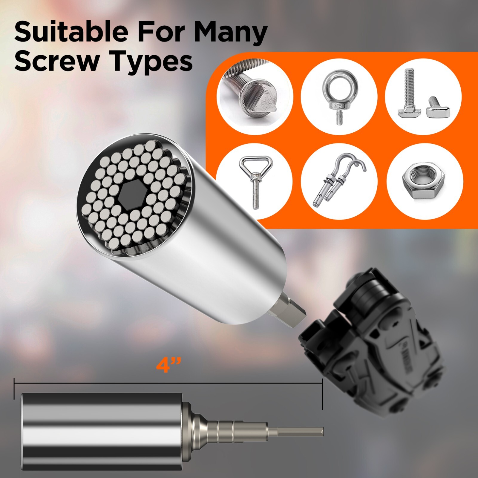 Universal Socket Adapter Compatible with Multi-Tool Bit Leatherman Accessories