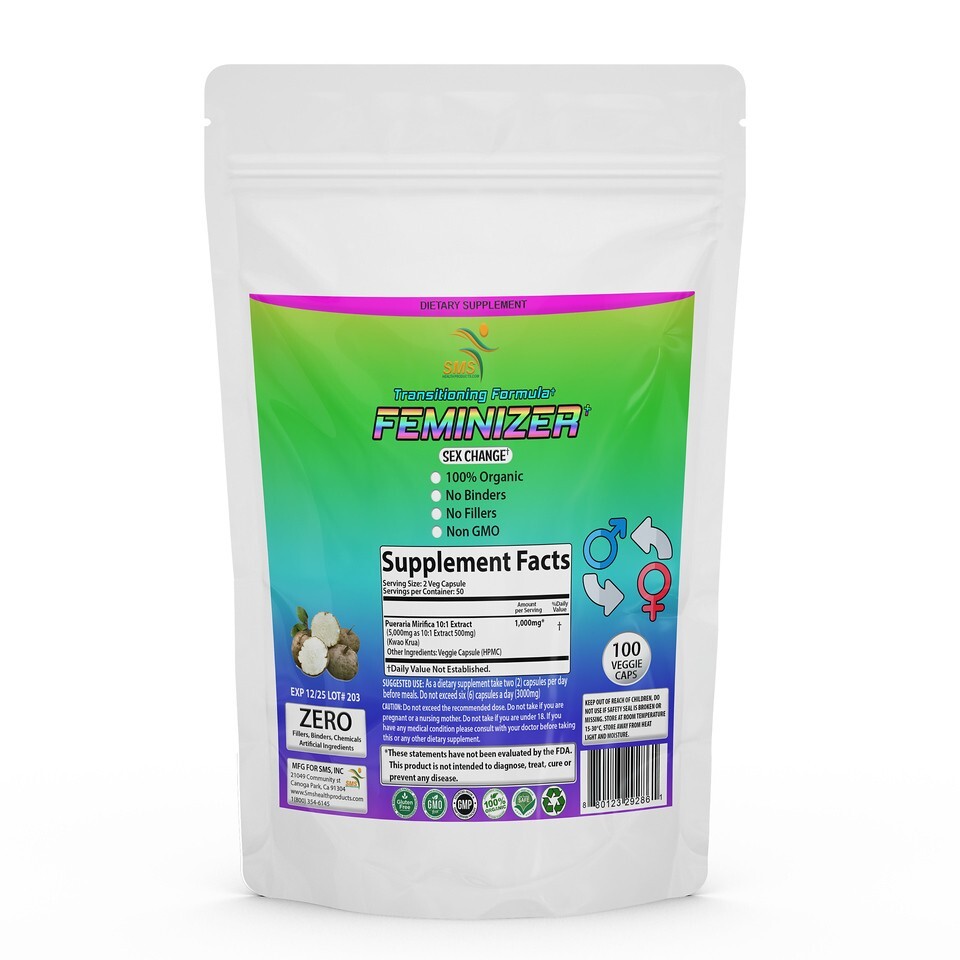 Pueraria Mirifica 5000mg Dietary Supplement Organic 100 Capsule For Women, Trans