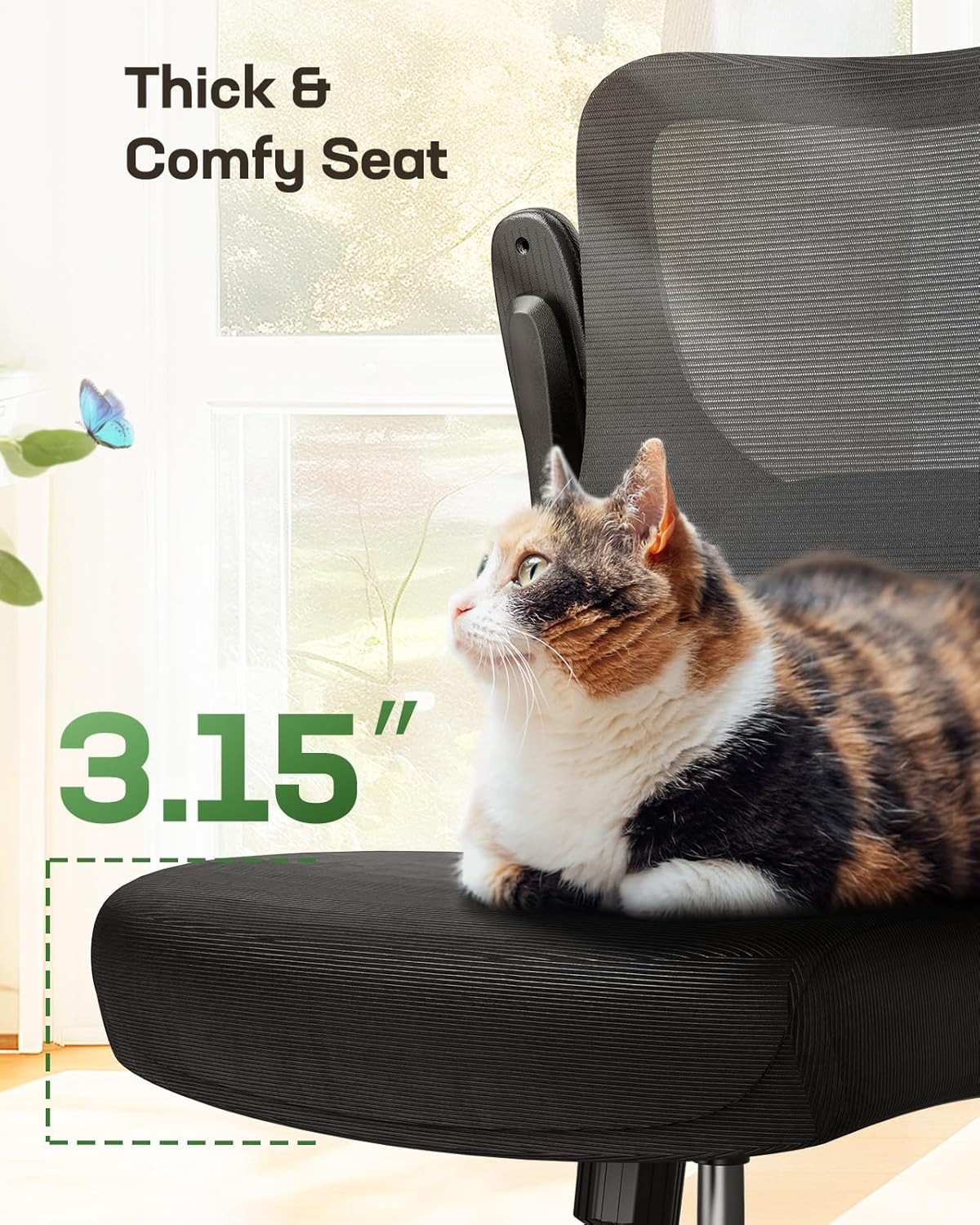 Drafting Chair, Tall Office Chair with 2D Lumbar Support, Standing Desk Chair wi