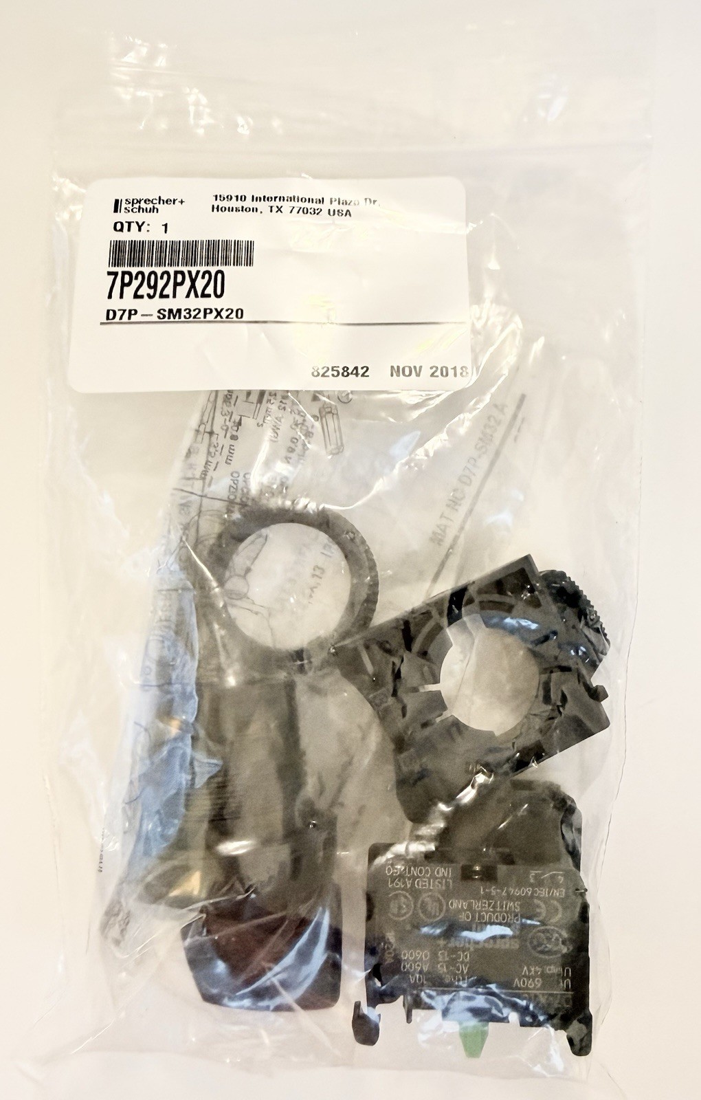 Sprecher Schuh D7P-SM32PX20 3 Position Selector Switch