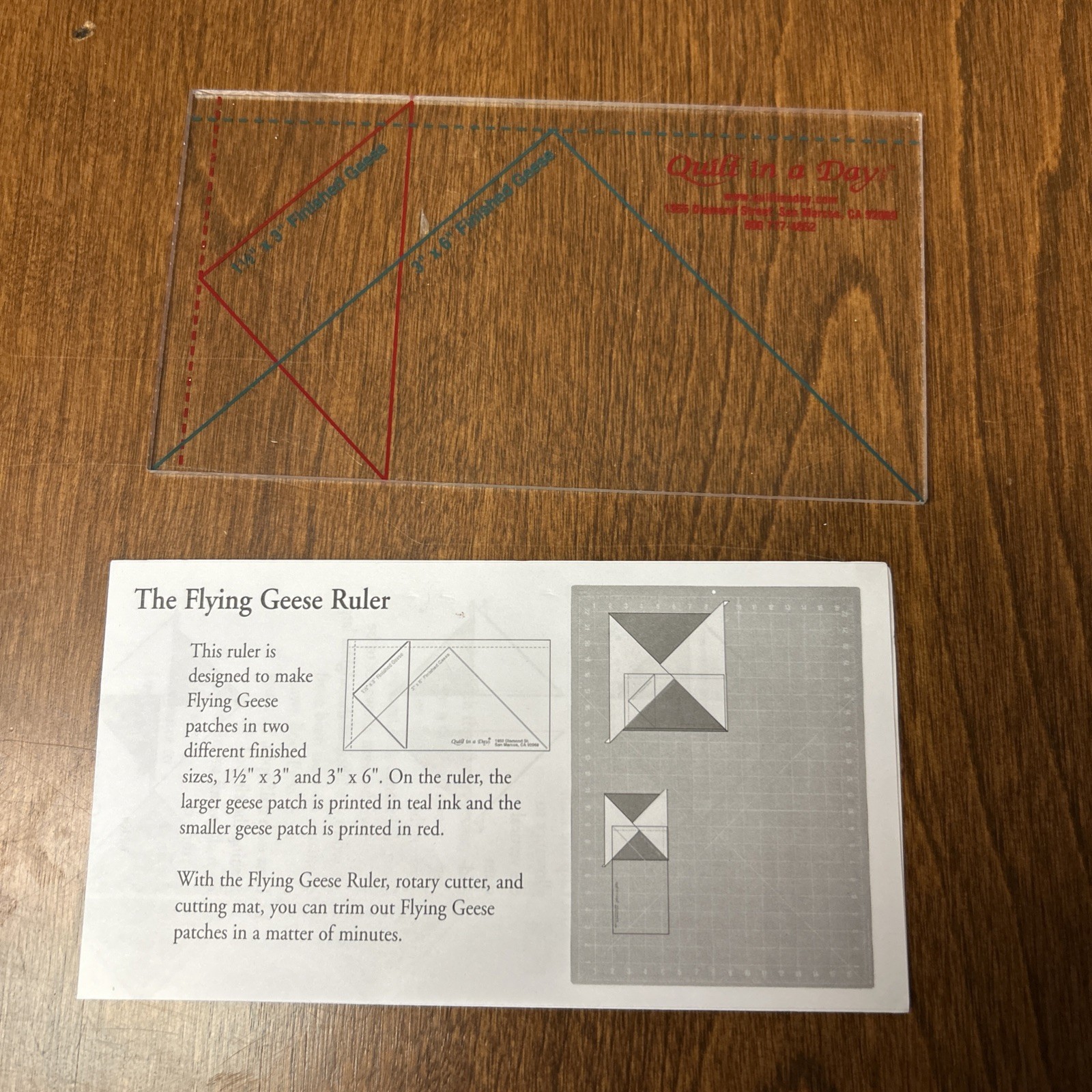 Quilt In A Day FLYING GEESE QUILTING RULER