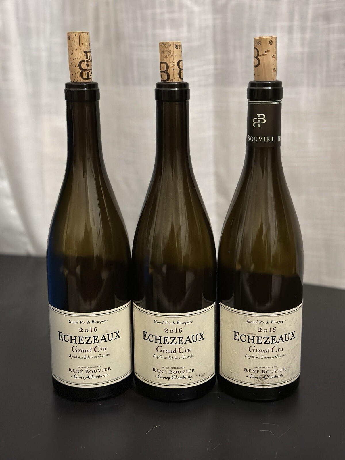 ECHEZEAUX Grand Cru 2016 RENÉ BOUVIER Empty Bottle Set of 3 Burgundy, France