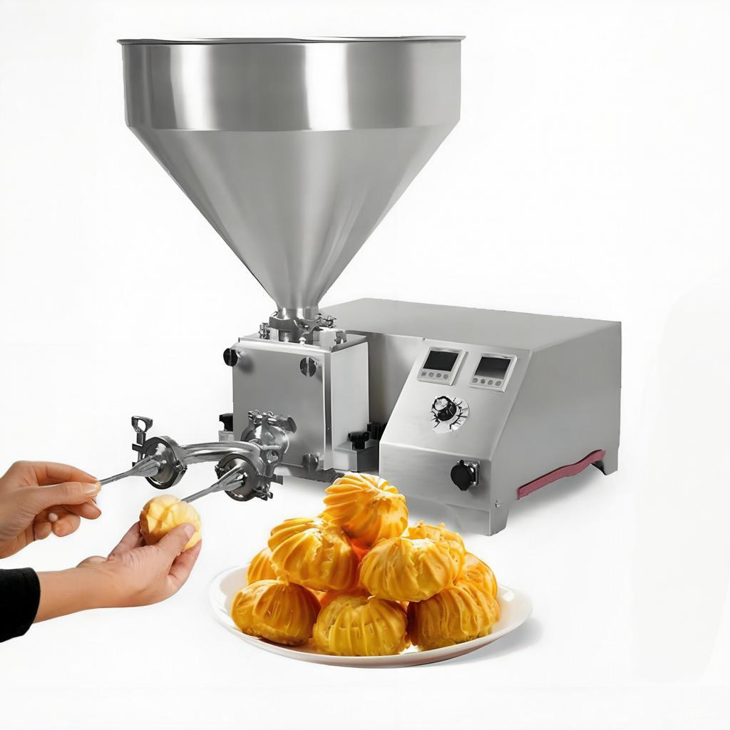 110V20L Electric Puff Cupcake Cream Filling Machine Double-head Pastry Jam Fille