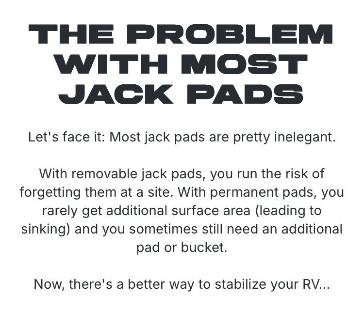 4Mavericks Universal RV/Trailer Permanent Jack Pad- Grab Pad /Large (1 Box- Set)