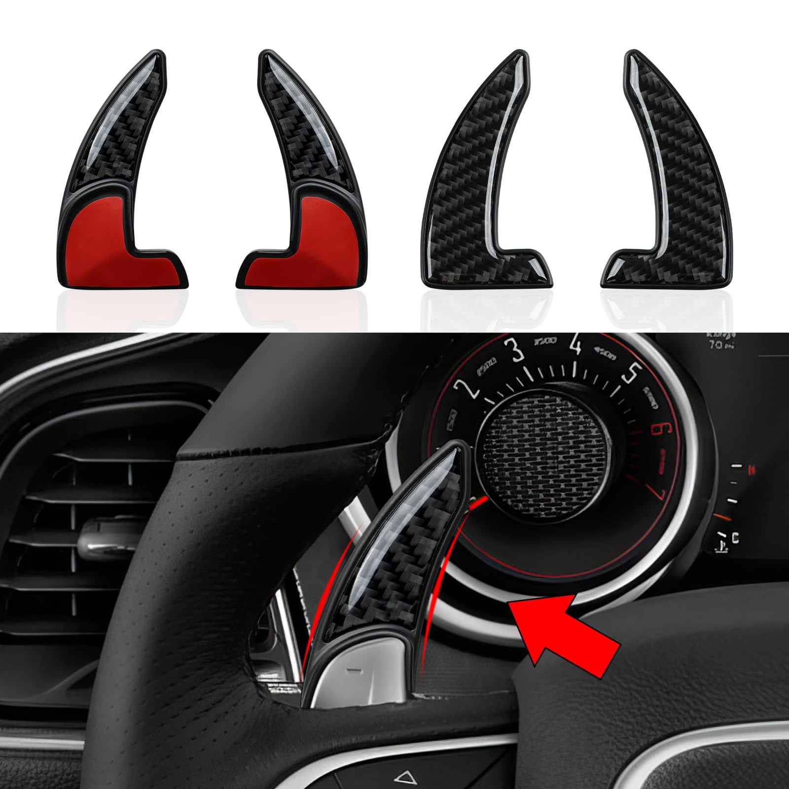 Carbon Fiber Shift Paddle Cover for Dodge Charger Challenger Jeep Cherokee