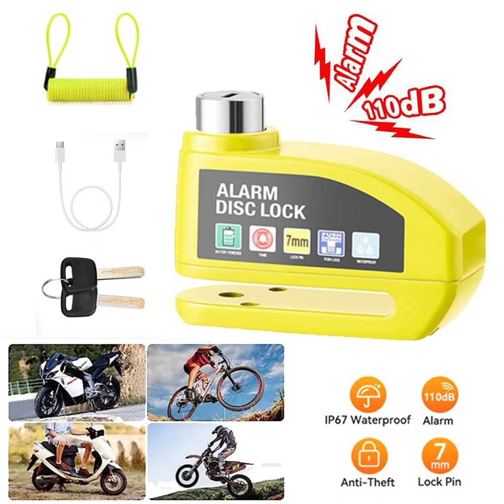 Disc Brake Lock Motorcycle Alarm Sound Anti-Theft Bike Motorcycle Wheel Lock