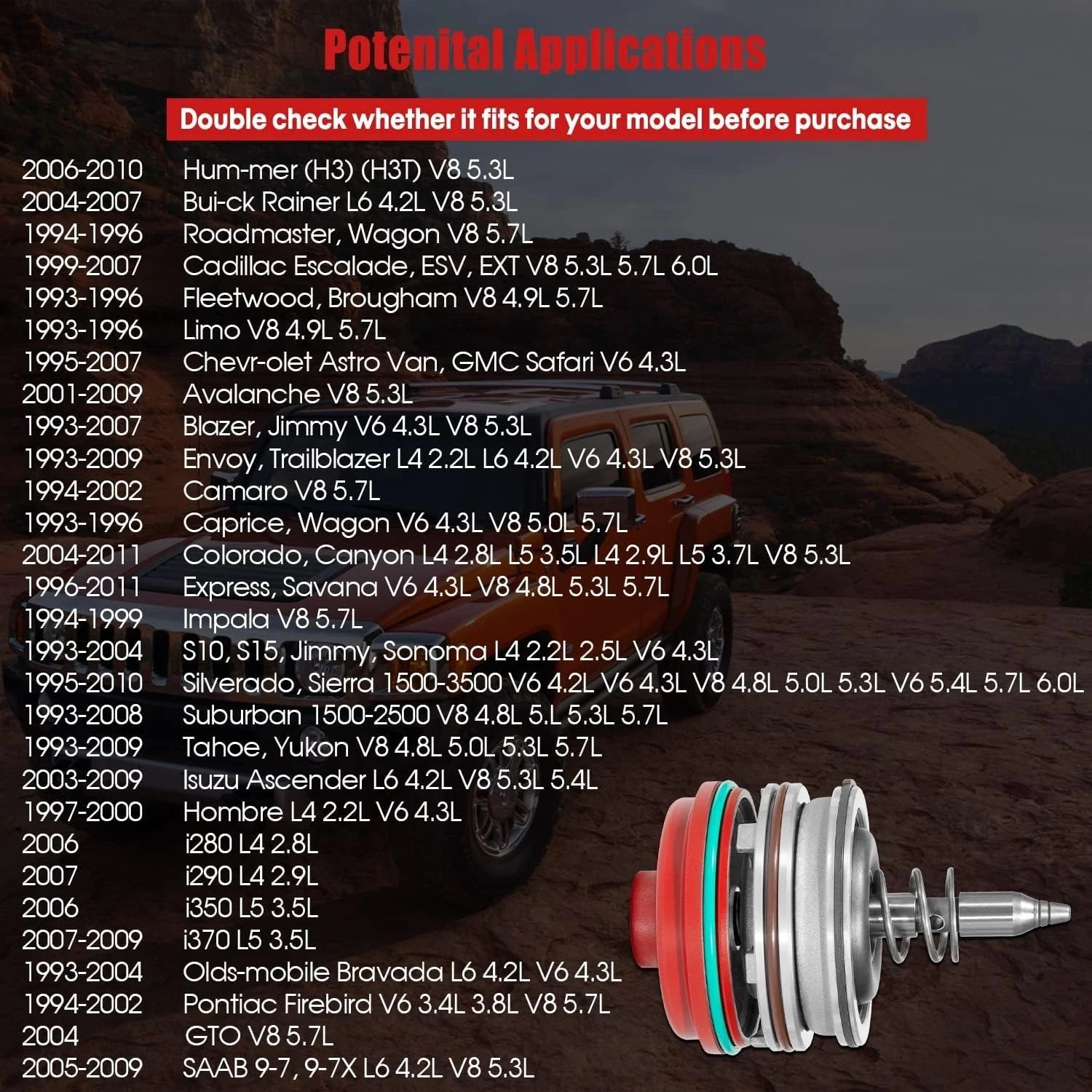 High performance Corvette Servo Piston Assembly with Cover, Snap Ring and Pin