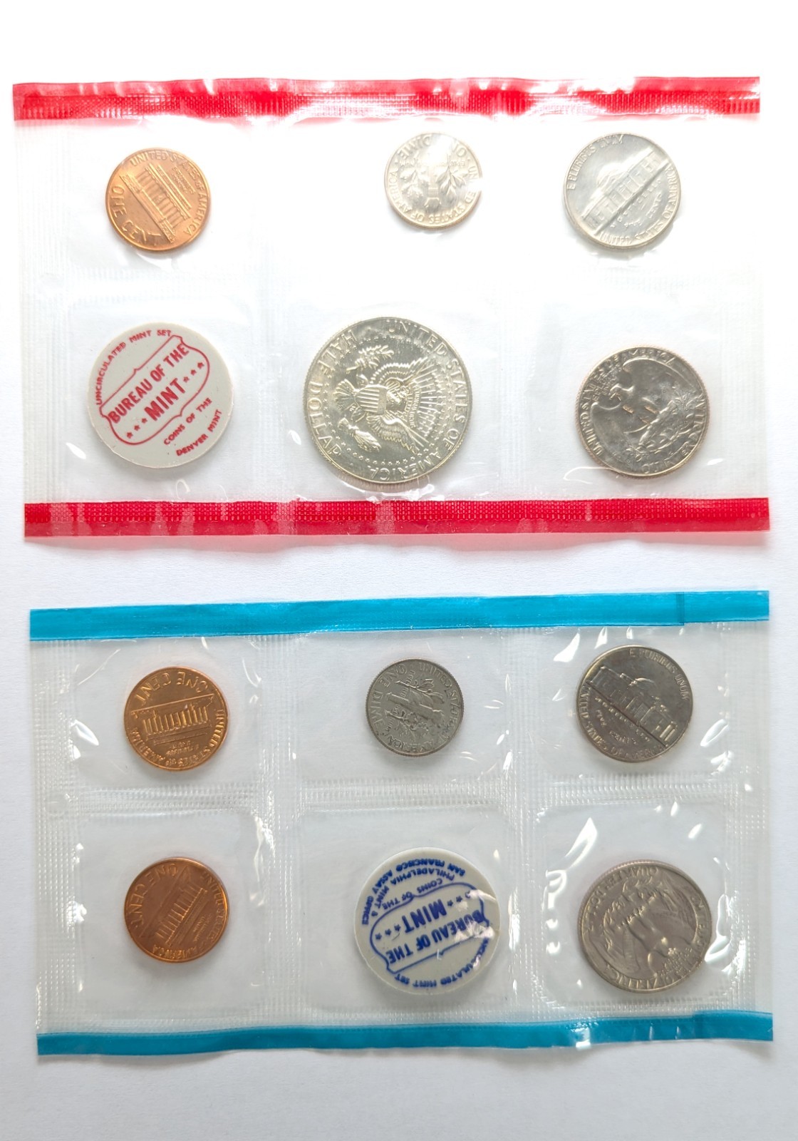 2 Complete Sets 1970 PDS Uncirculated Mint Sets with OGP & Silver Kennedy