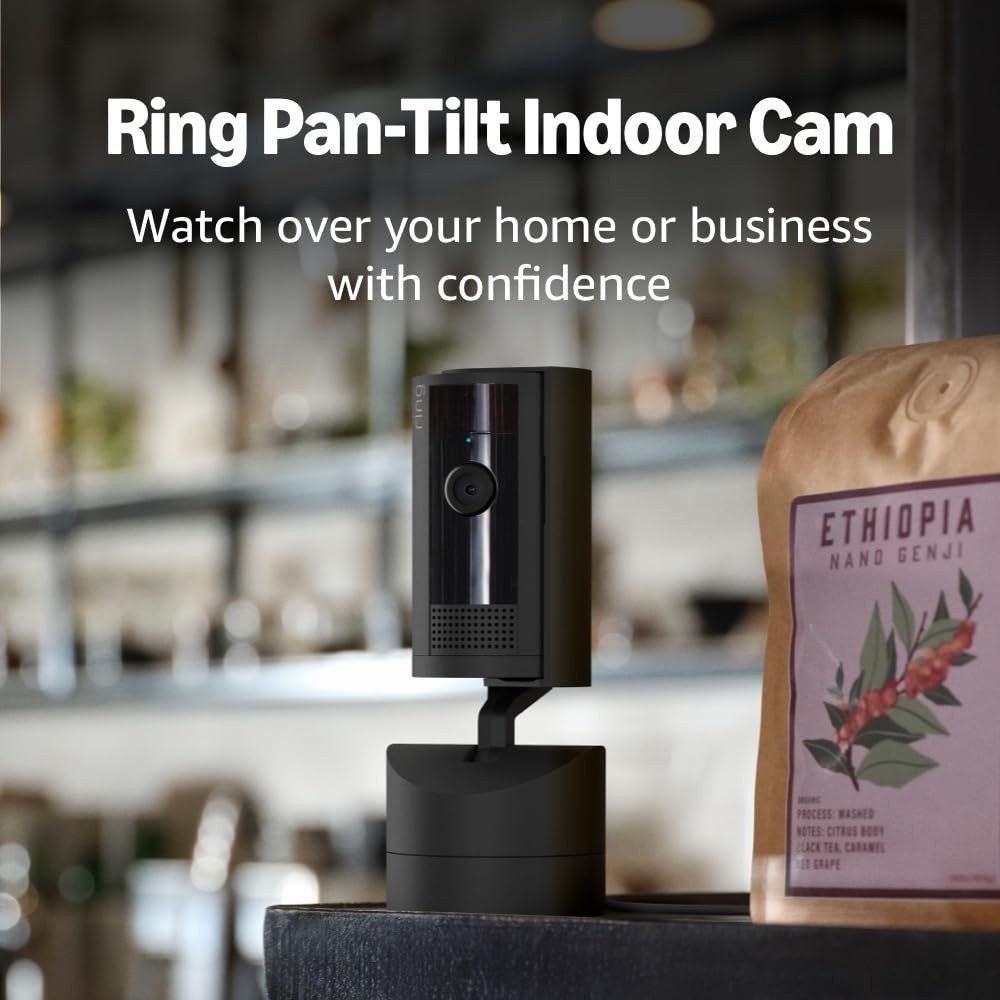 Ring Pan Tilt Indoor Cam newest model 360 pan coverage HD video + Two-Way Talk
