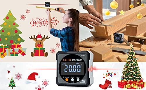 Digital Angle Finder with Laser - Magnetic Inclinometer, Backlit Miter Protracto