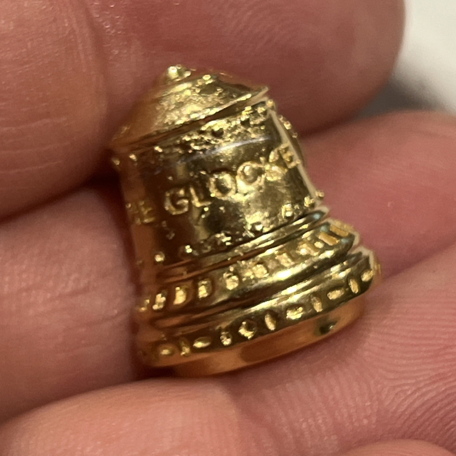 Die Glocke Bell Goldtone Lapel Pin German AntiGravity Weapon Rare Alien Warp Vtg