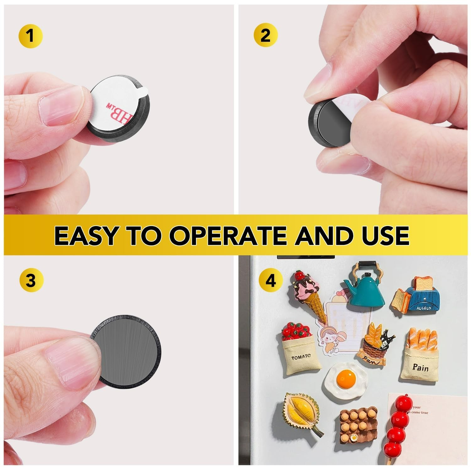 Heavy-Duty 70Pcs Adhesive Black Ceramic Round Magnets for Crafts & Organization