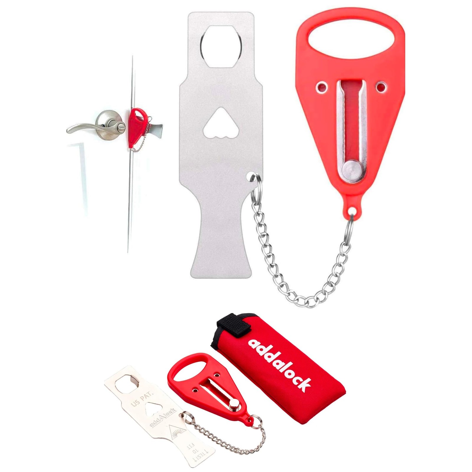 Addalock The Original Portable Door Lock for Travel & Home Security, 1, Metal