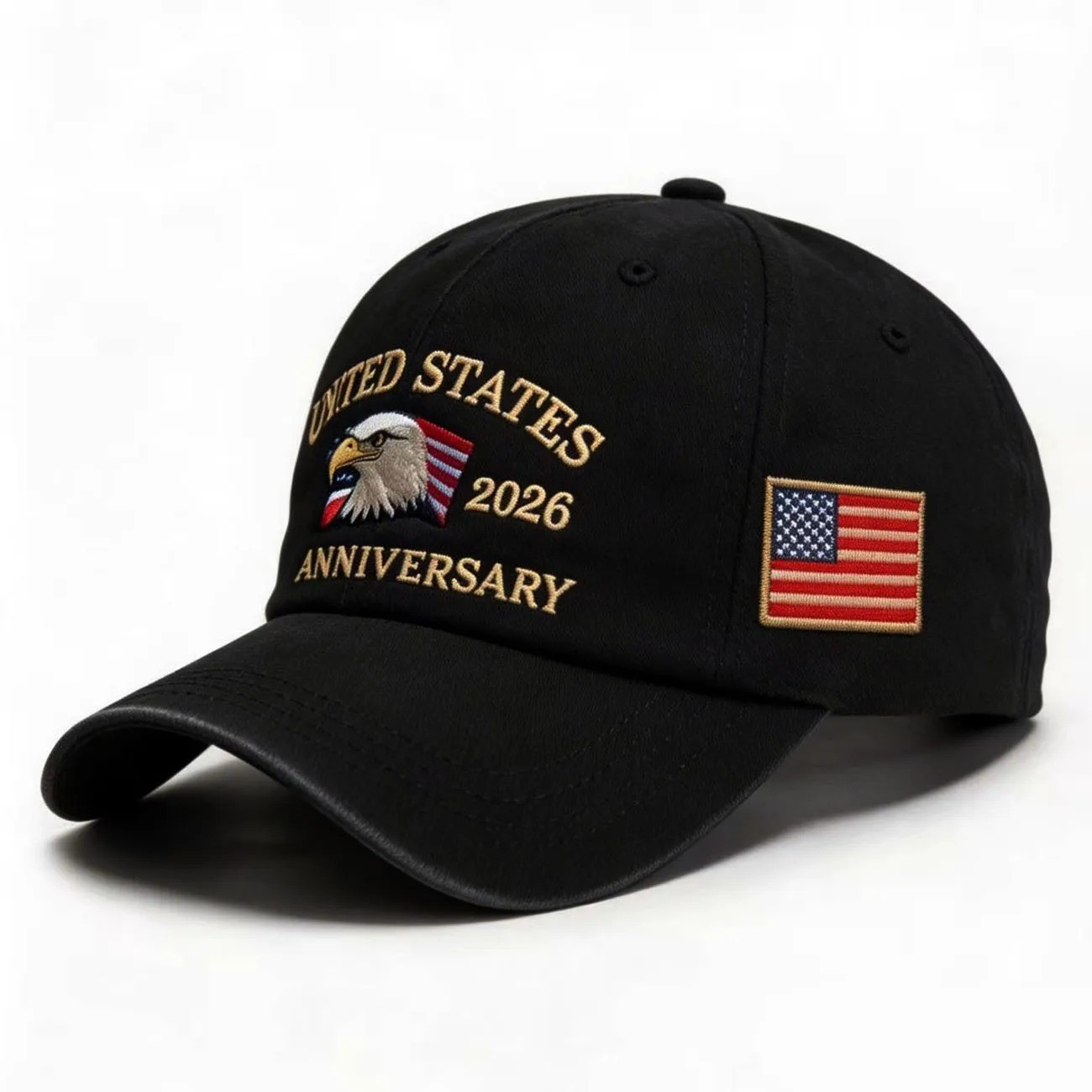 Patriotic USA 250th Anniversary 1776‑2026 Eagle Adjustable Cap