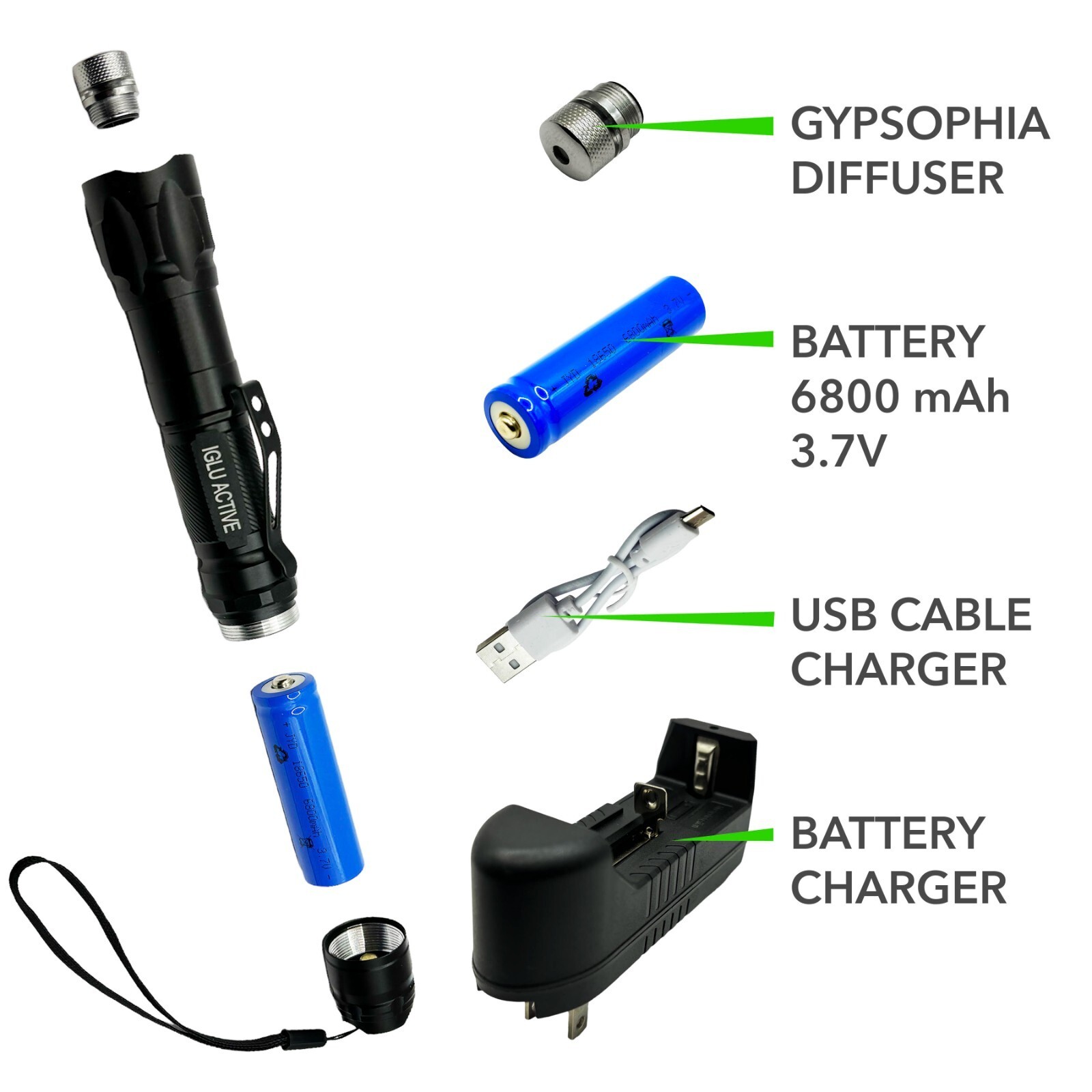 Green Laser Pointer High Power & Free Pocket Flashlight And Case