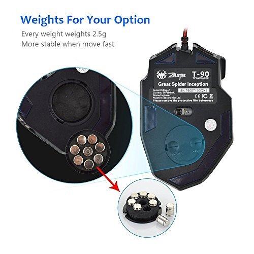 Zelotes T90 Professional 9200 DPI High Precision USB Wired Gaming Mouse,8 Button