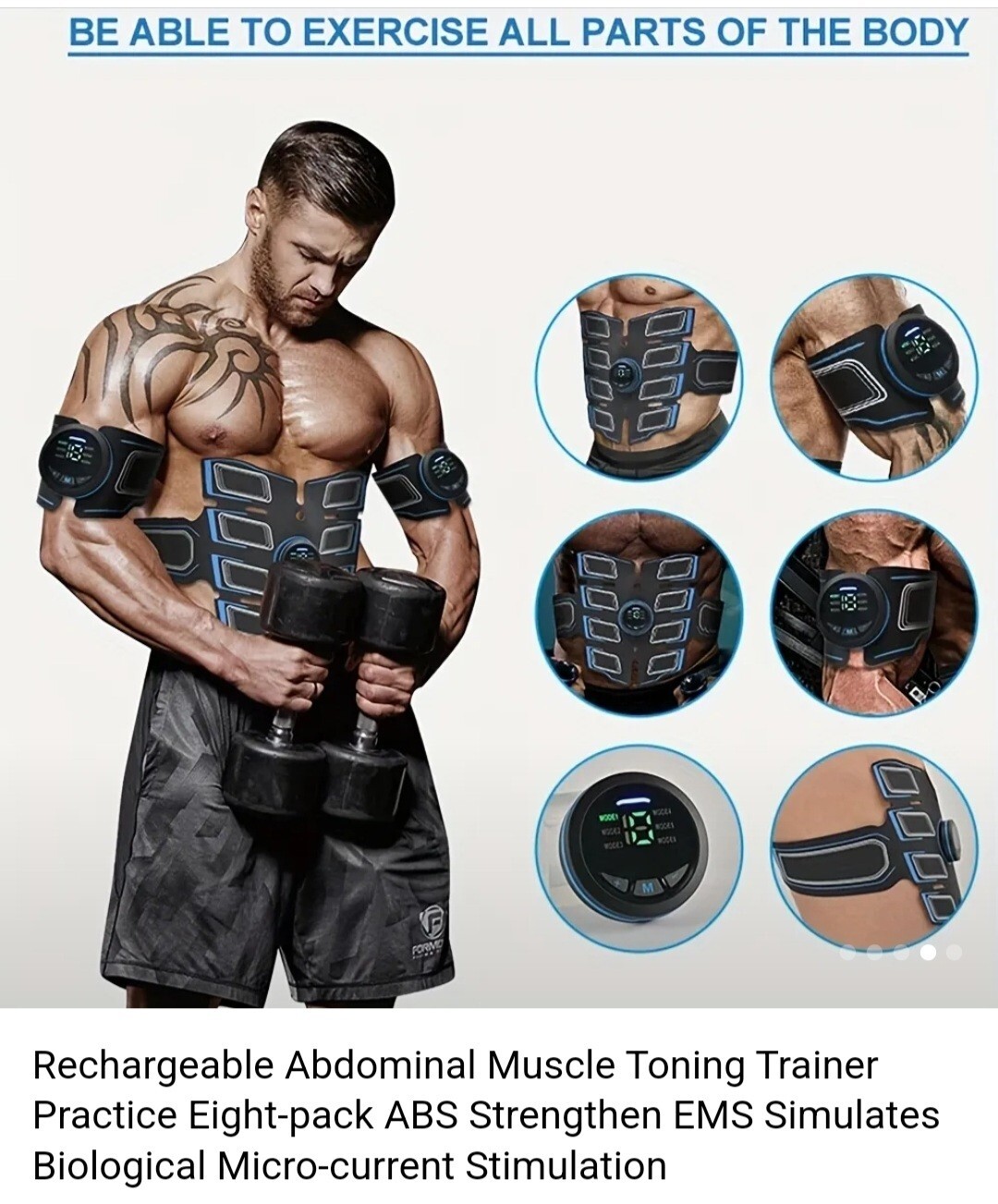 Ejercitador Muscular Electrico Ideal Para la Perdida de Peso y Marcar El Abdomen