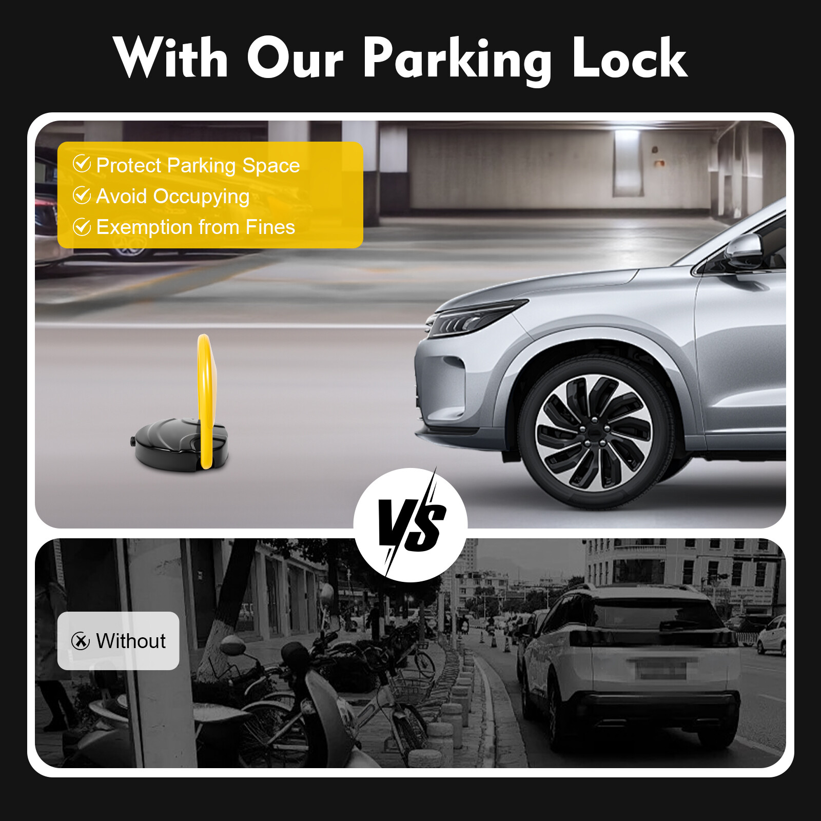 Car Parking Lock Barrier Remote Control Automatic Parking Spot Lock Waterproof