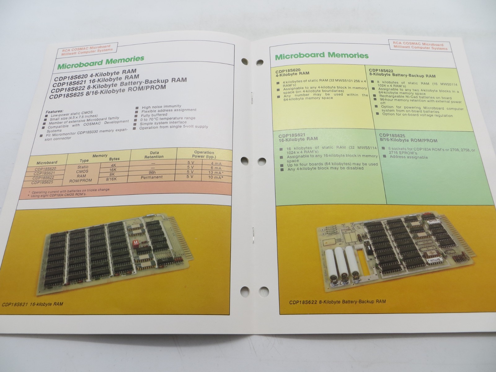 RCA COSMAC Microboard Computer Systems Vintage Tech Data Sheet CMB-250