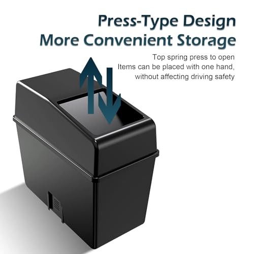 Car Trash Can, Push-Button Storage Box, Trash Can with Adjustable Bottom Clip,