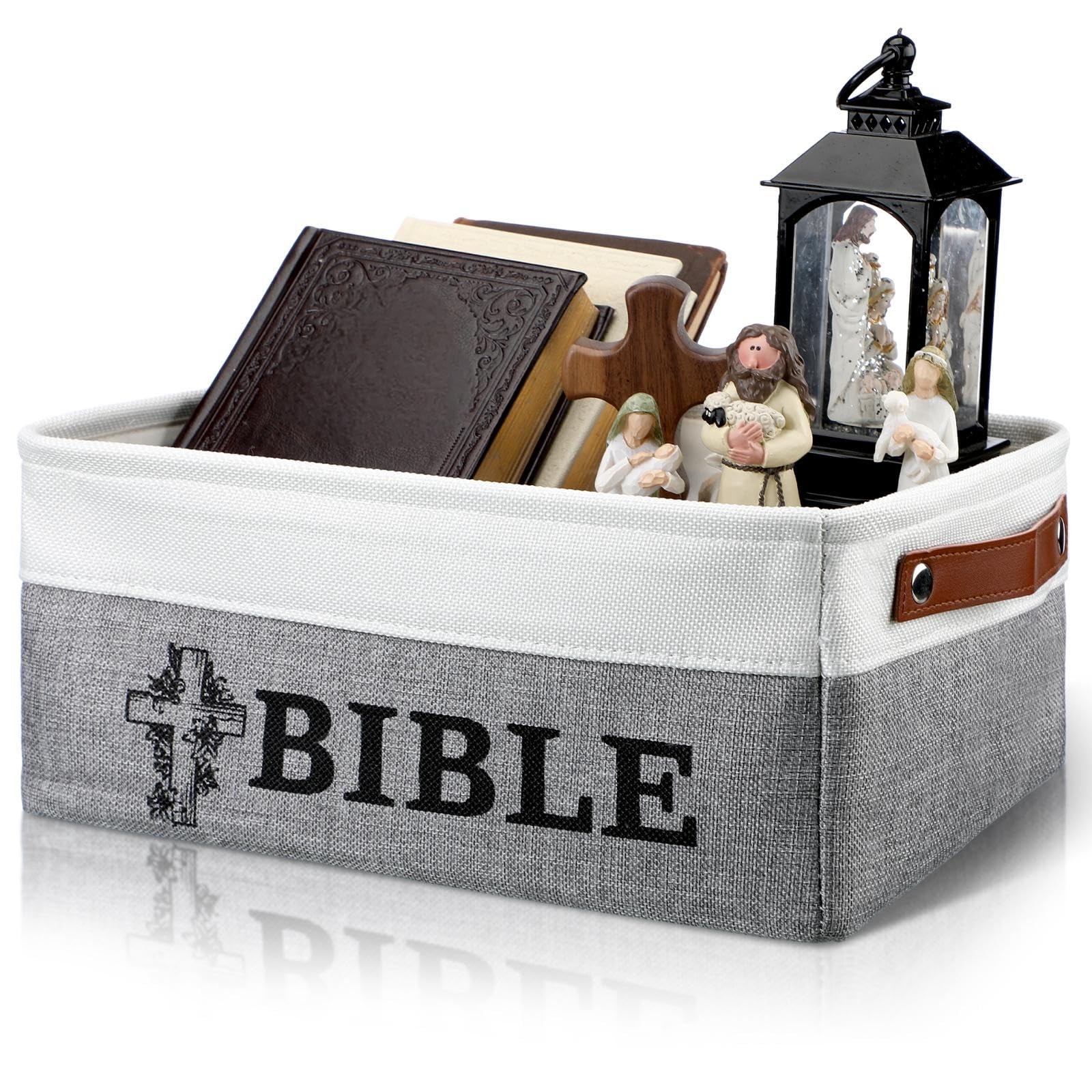 Christian Gifts for Women Bible Basket Book Lover Gifts Bible Cross Book Stor...