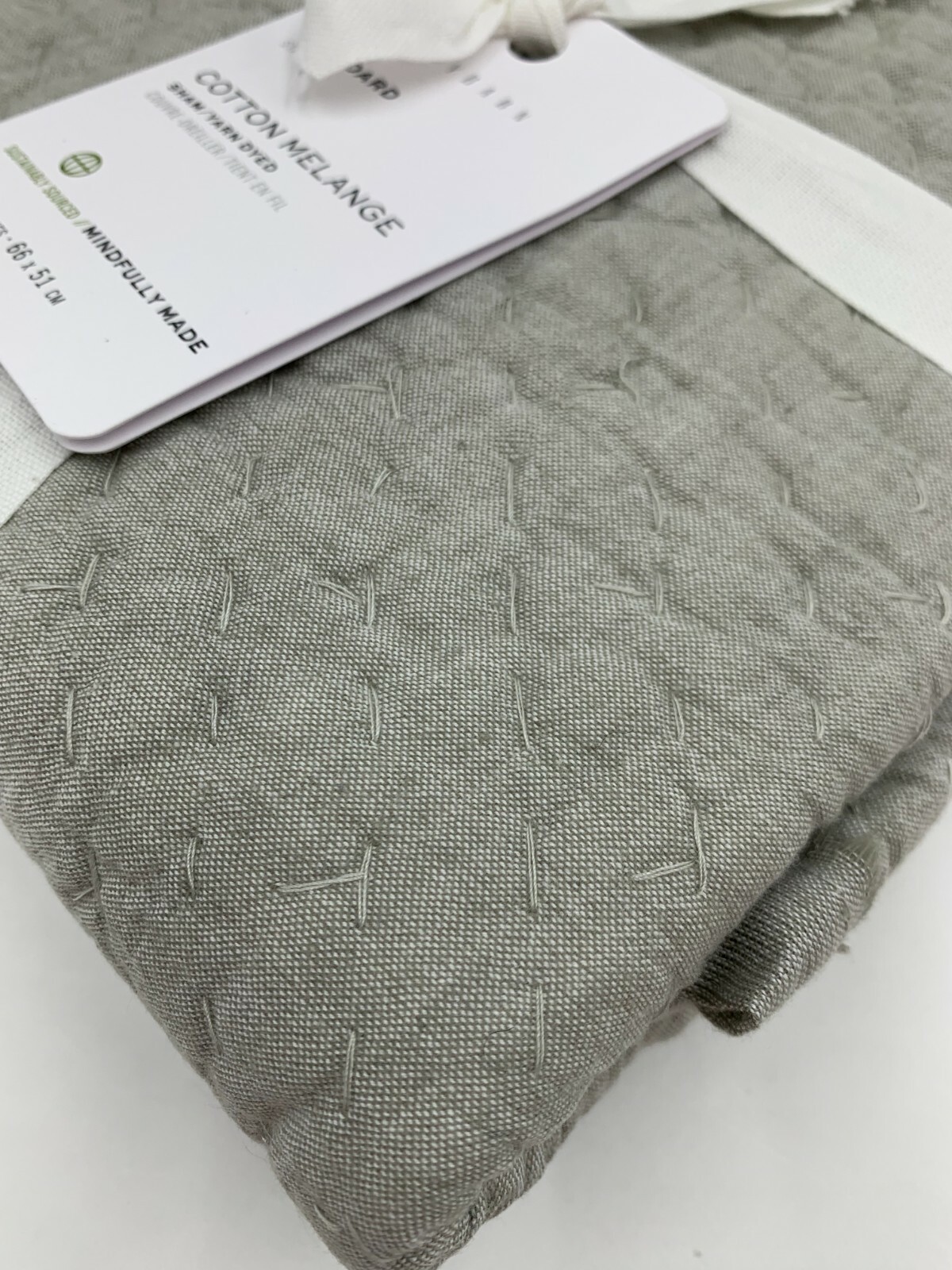 Pottery Barn Eucalyptus Cotton Melange Quilted Sham Standard #6911T