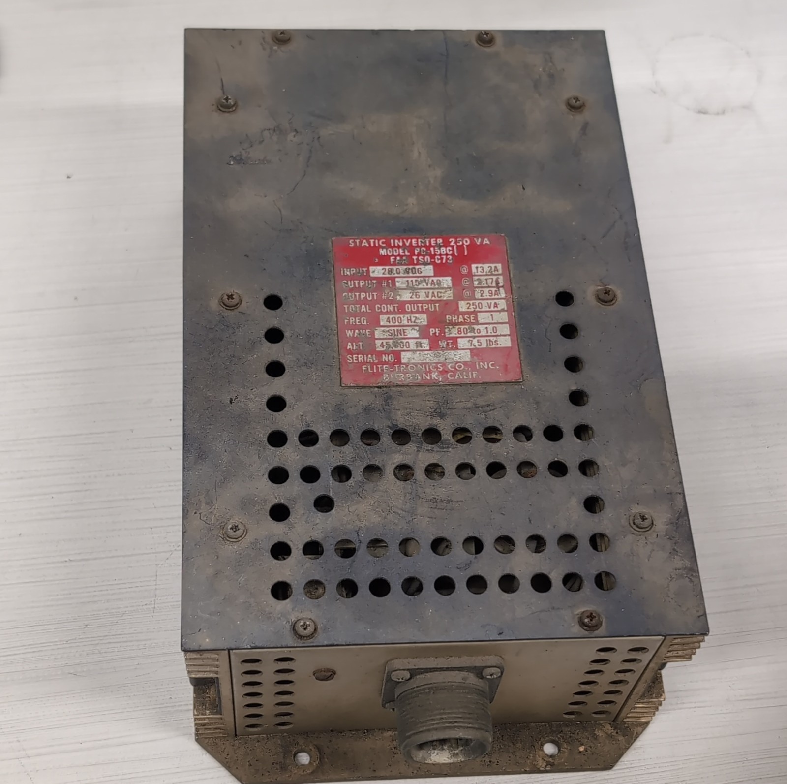 Flite-Tronics Static Inverter P/N PC-15BC