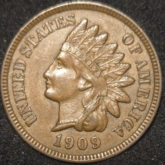 1909 Indian Head Cent - Lightly Circulated BN - SHARP COIN - FREE SHIPPING