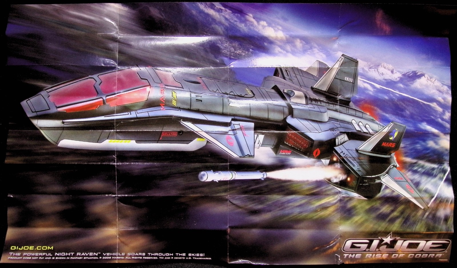 NIGHT RAVEN  JET  Insert Poster Catalog — 2009 GI Joe Rise of Cobra 3.75 Inch