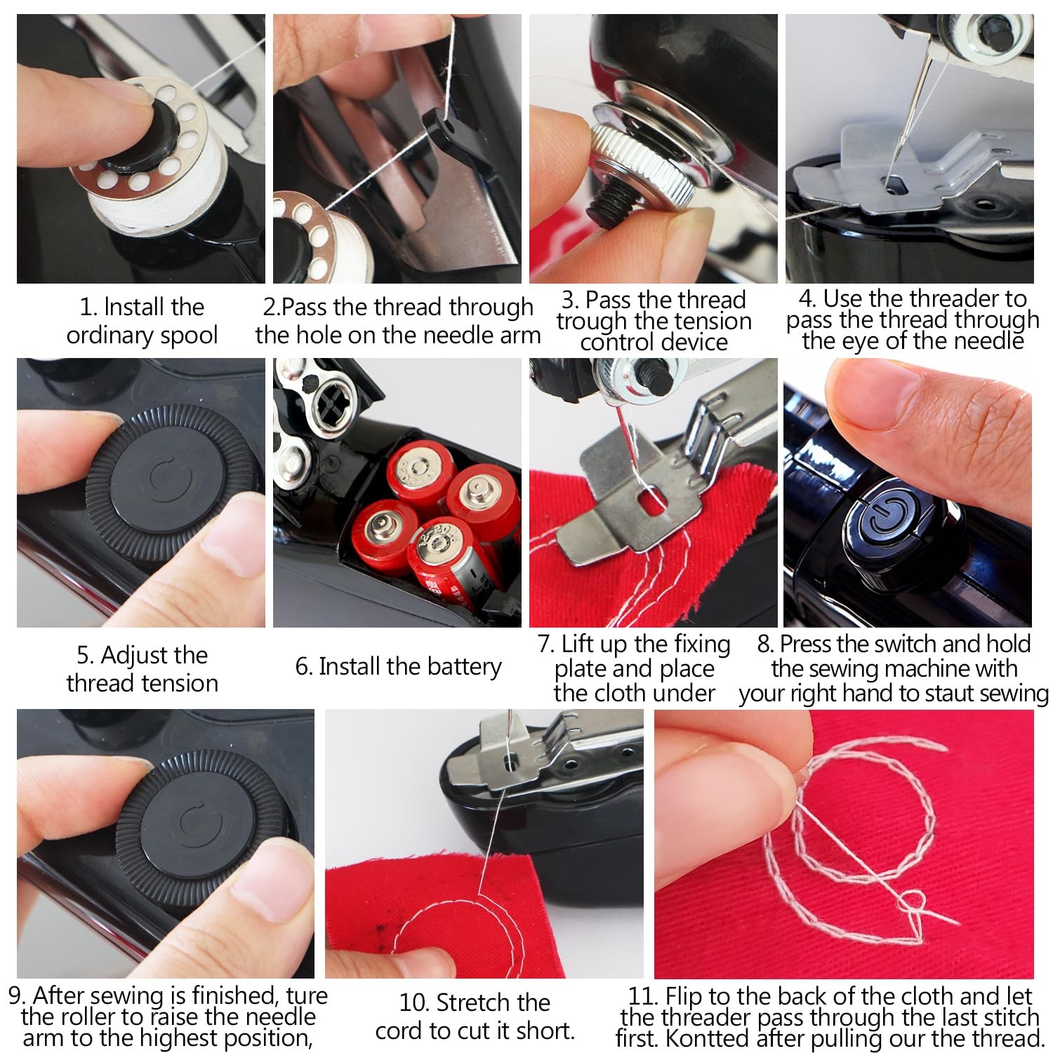 TMANI Grey Portable Sewing Machine