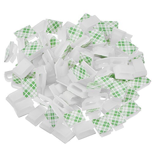 100 Pieces Adhesive Cable Clips Wire Clips Cable Management 13 x 10 mm White