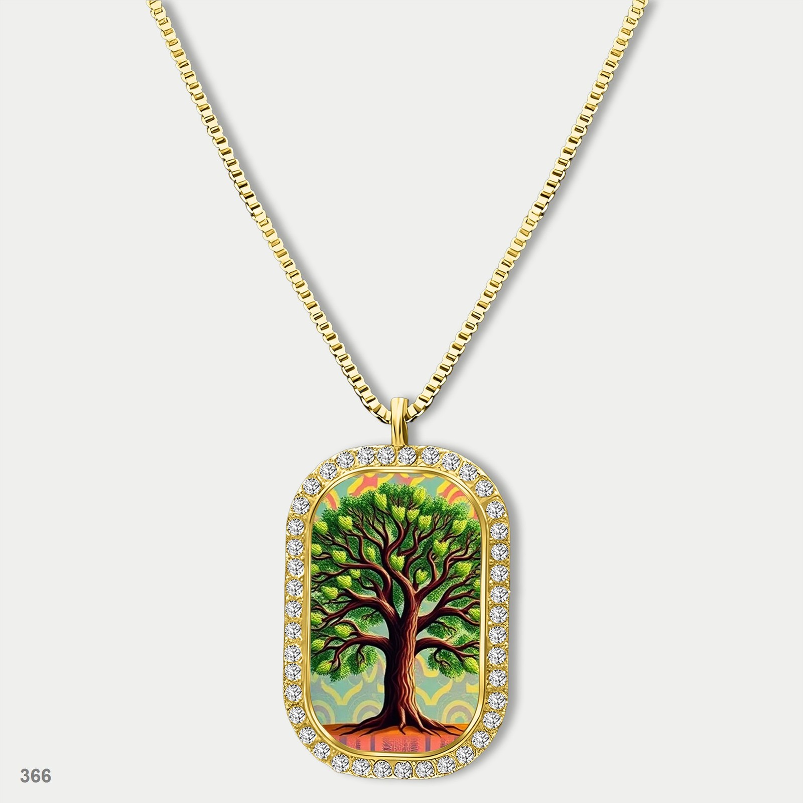 Amazing Colorful Tree of Life Pendant Necklace Chain Image Dog Tag Chain Gift De